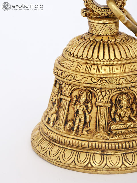 7" Brass Ashtalakshmi Hanging Bell