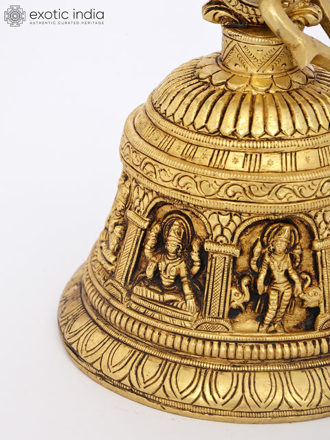 7" Brass Ashtalakshmi Hanging Bell