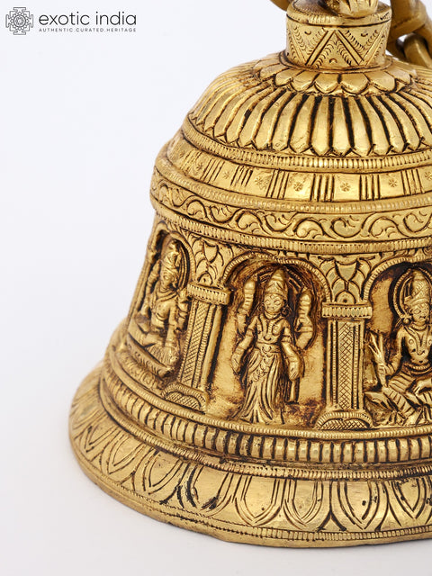 7" Brass Ashtalakshmi Hanging Bell