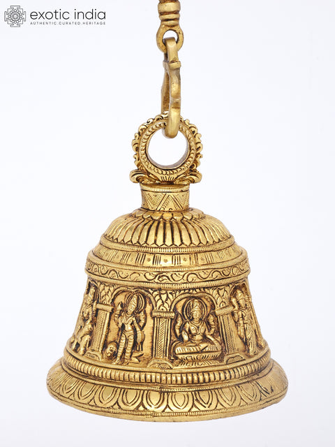7" Brass Ashtalakshmi Hanging Bell