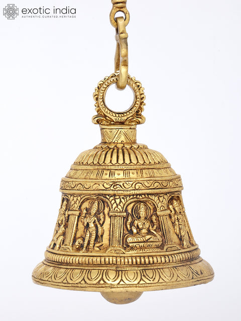 7" Brass Ashtalakshmi Hanging Bell