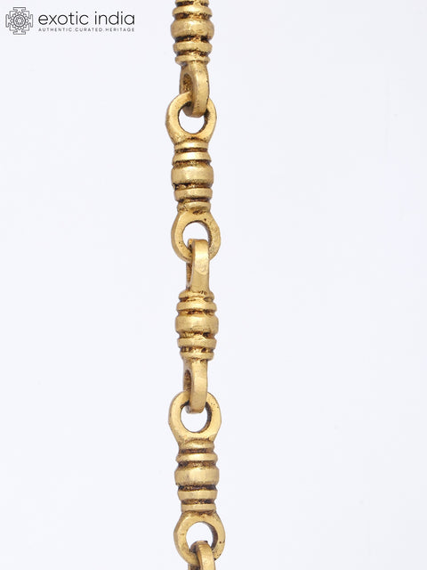 8" Brass Lakshmi Ganesha Saraswati Hanging Bell