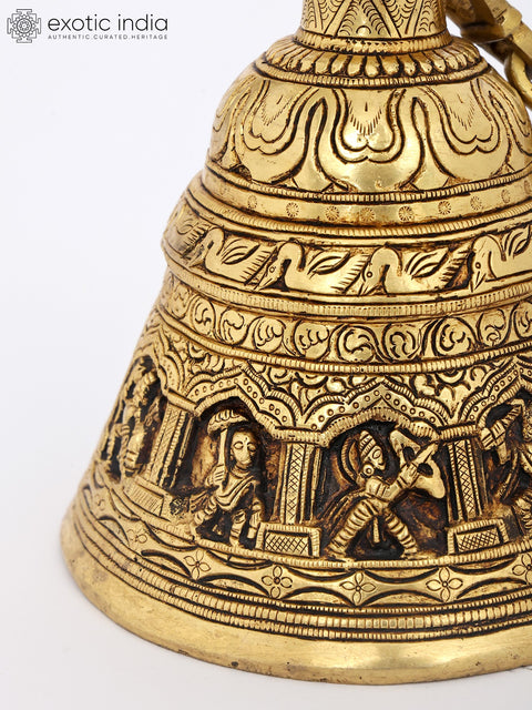 7" Brass Dashavatara Temple Hanging Bell