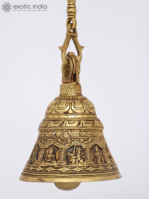 7" Brass Dashavatara Temple Hanging Bell
