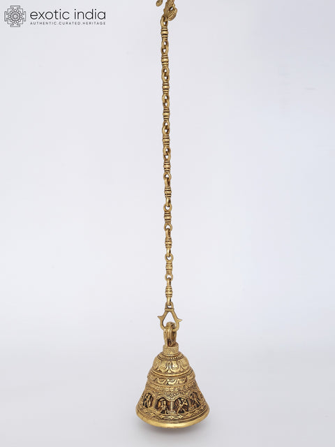7" Brass Dashavatara Temple Hanging Bell