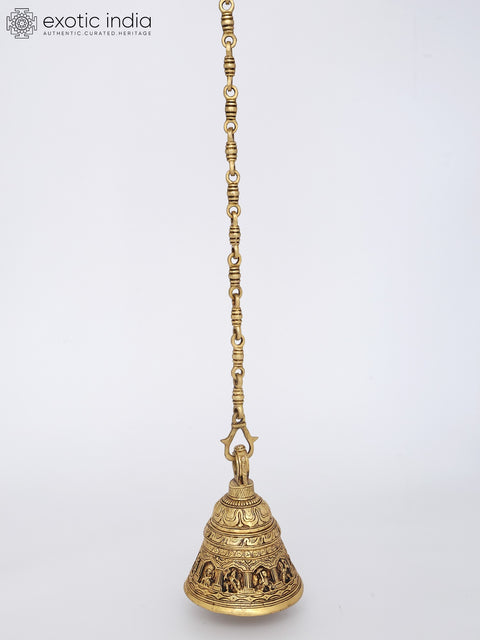 7" Brass Dashavatara Temple Hanging Bell