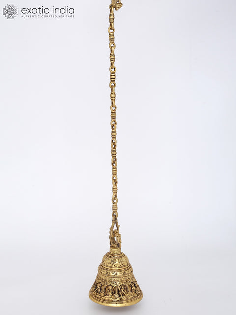 7" Brass Dashavatara Temple Hanging Bell