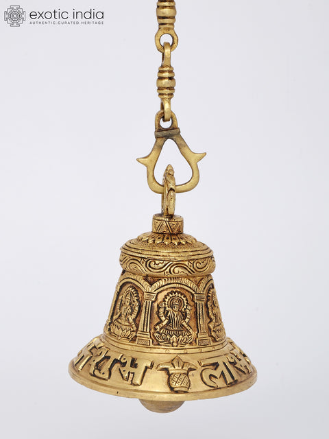 6" Lakshmi Ganesha Saraswati Hanging Bell