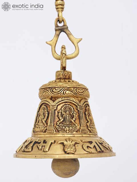 6" Lakshmi Ganesha Saraswati Hanging Bell