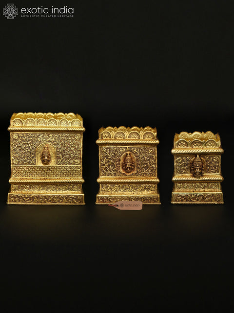 Set of Three Planters with Lakshmi Balaji Design | Traditional Planters