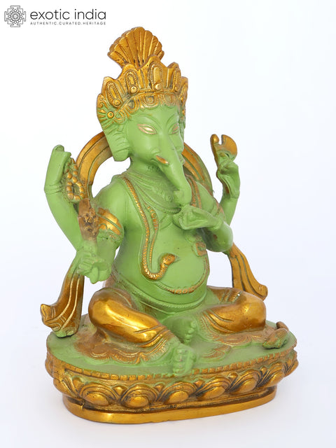 8" Nepali Ganesha | Brass Statue