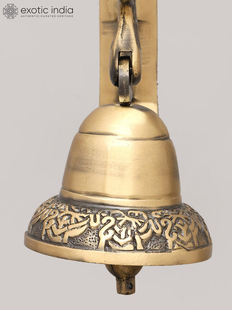 9" Wall Hanging Bell in Brass