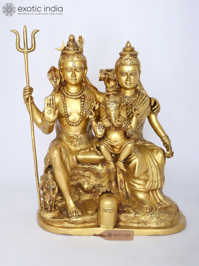 24" Lord Shiva Family Brass Statue for Home Pooja