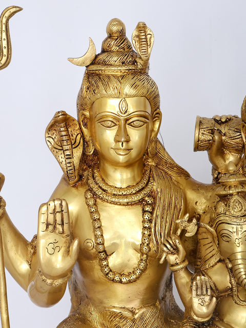 24" Lord Shiva Family | Brass Statue