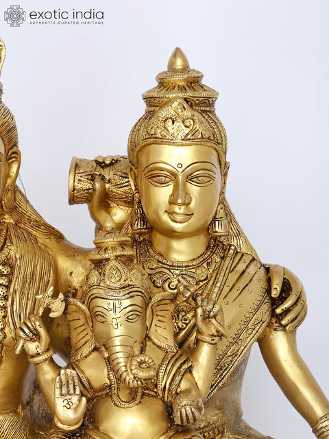 24" Lord Shiva Family | Brass Statue