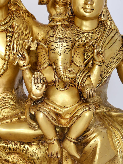24" Lord Shiva Family | Brass Statue