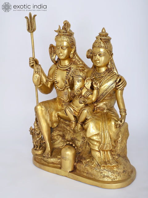 24" Lord Shiva Family | Brass Statue