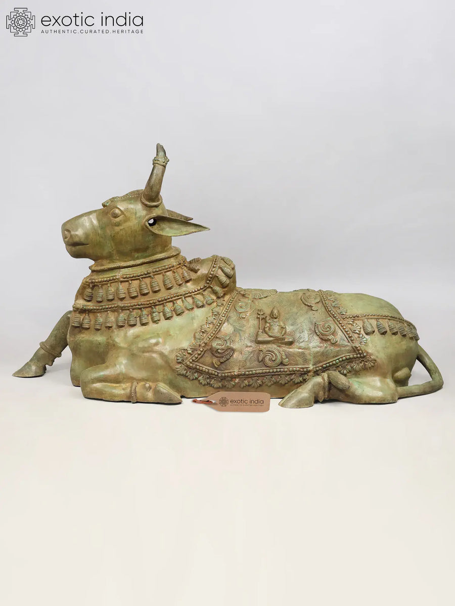 Brass Nandi Vahana Handmade Statue for Pooja Home Decor