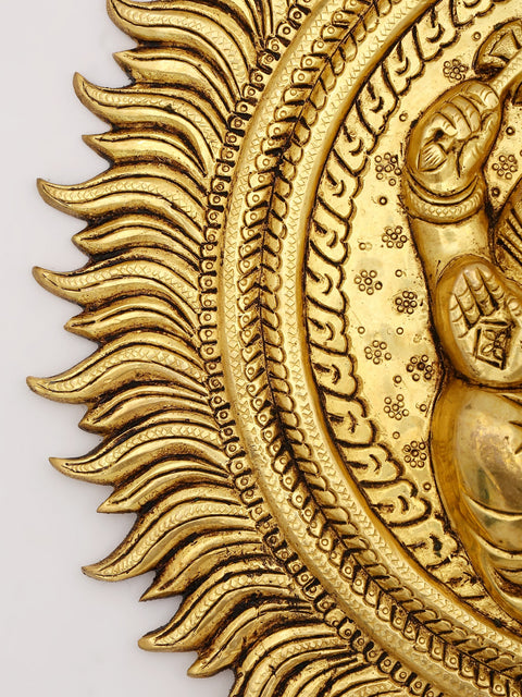 15" Blessing Ganesha Wall Hanging Brass Statue
