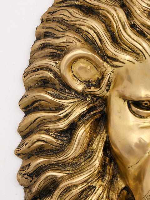15" Lion Face Wall Hanging Statue | Decorative Showpiece