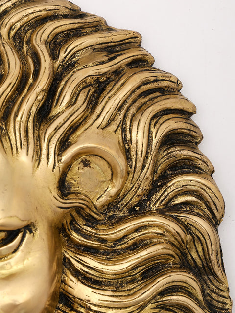 15" Lion Face Wall Hanging Statue | Decorative Showpiece