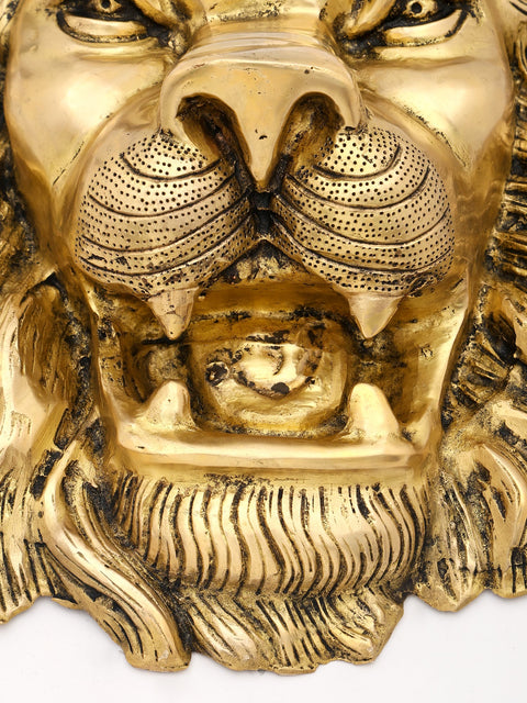 15" Lion Face Wall Hanging Statue | Decorative Showpiece