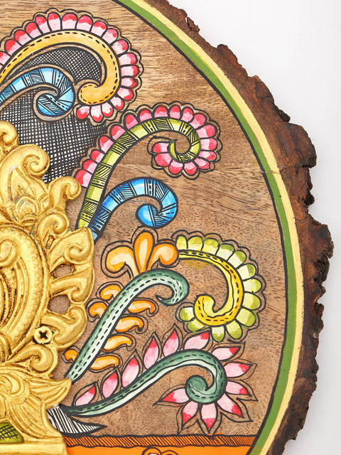 12" Decorative Wall Art with Brass Peacock | Home Decor