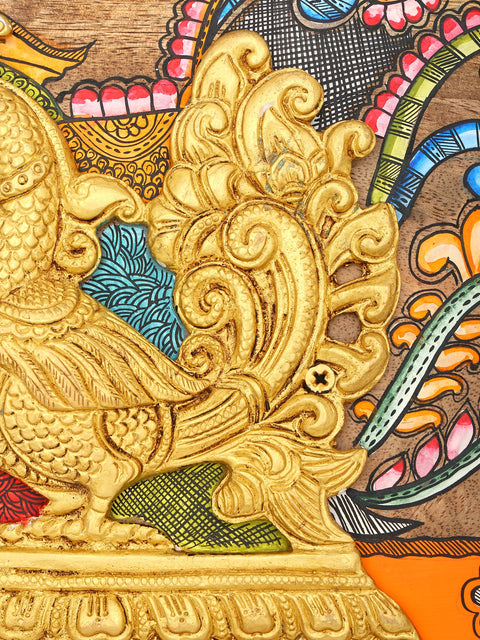 12" Decorative Wall Art with Brass Peacock | Home Decor