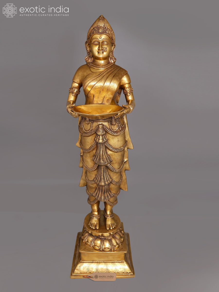 82" Huge Lakshmi Brass Statue for Home Decor