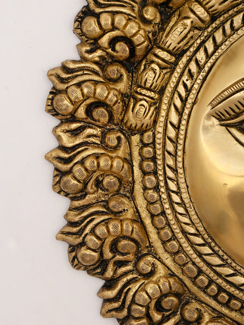 10" The Sun God - Lord Surya | Wall Hanging Brass Statue