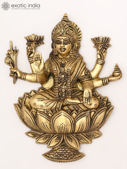 11" Wall Hanging Lakshmi Ganesha Pair | Brass Statues