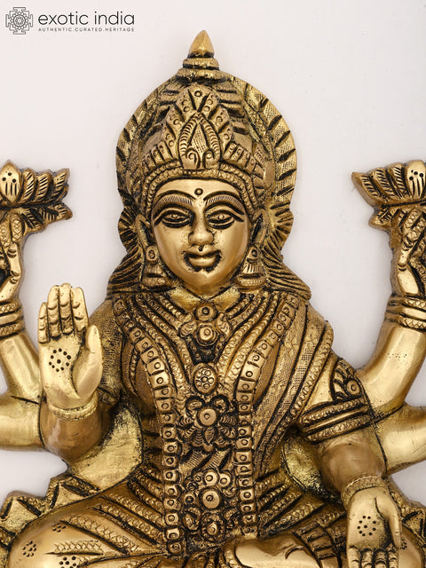 11" Wall Hanging Lakshmi Ganesha Pair | Brass Statues