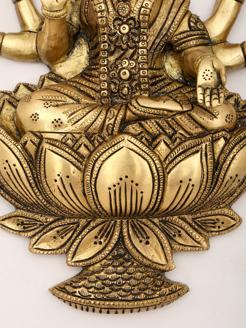 11" Wall Hanging Lakshmi Ganesha Pair | Brass Statues