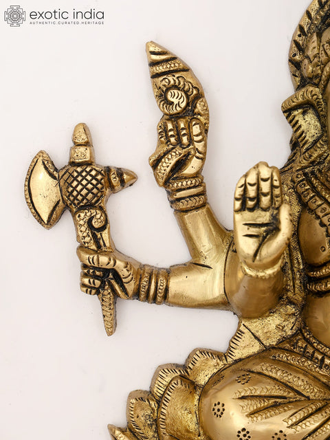 11" Wall Hanging Lakshmi Ganesha Pair | Brass Statues