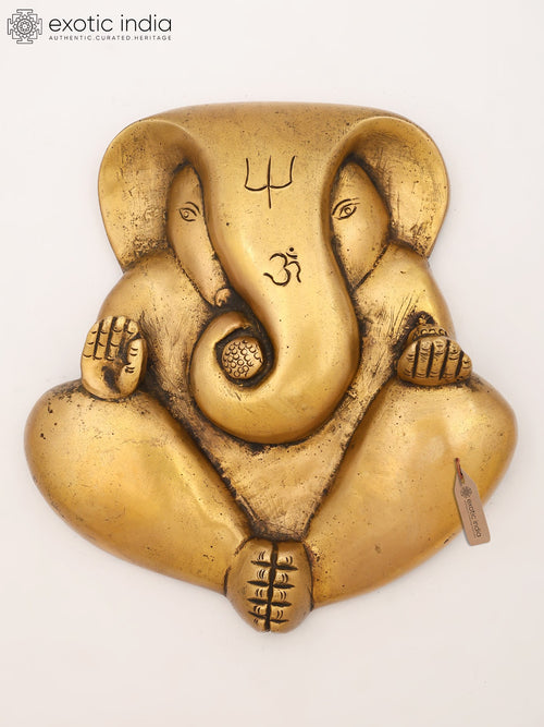 7" Modern Ganesha Handmade Brass Wall Hanging