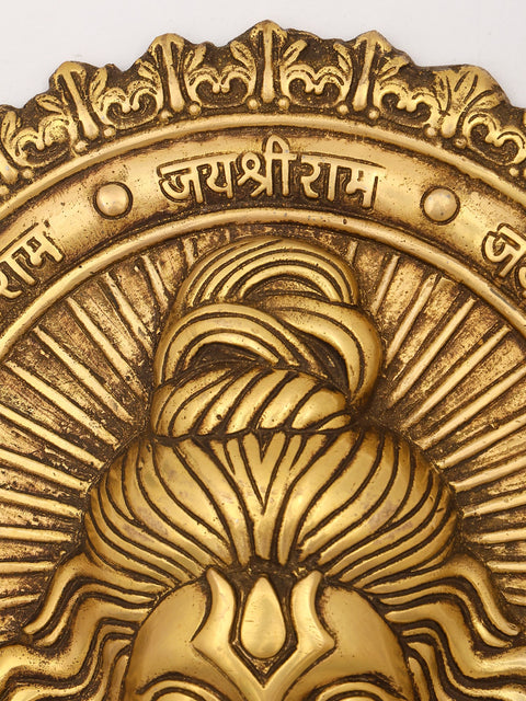 12" Shri Ram Bhakta Hanuman | Wall Hanging Brass Statue