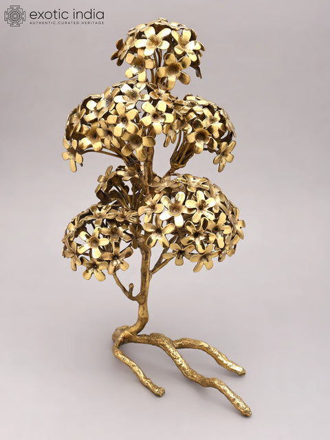 17" Golden Blossom Tree in Brass | Artistic Home Decor