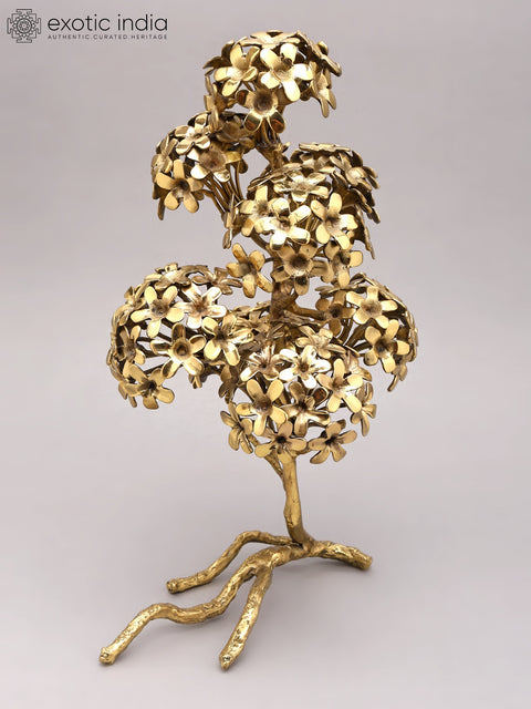 17" Golden Blossom Tree in Brass | Artistic Home Decor