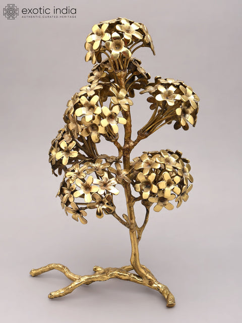17" Golden Blossom Tree in Brass | Artistic Home Decor