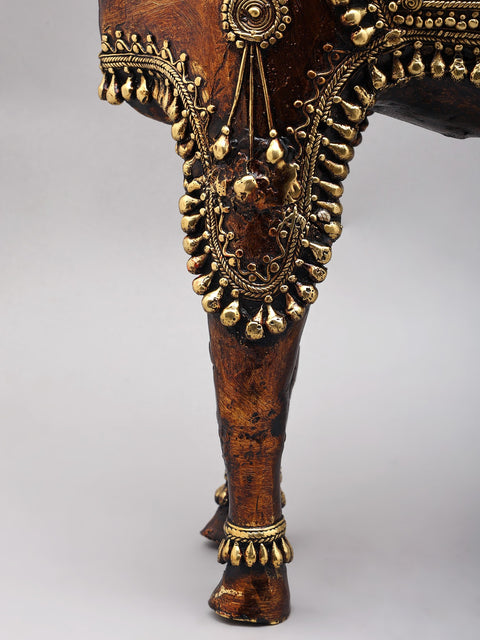 21" Tribal Nandi - Vahana of Lord Shiva | Dhokra Art Brass Statue