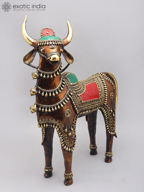 21" Tribal Nandi - Vahana of Lord Shiva | Dhokra Art Brass Statue