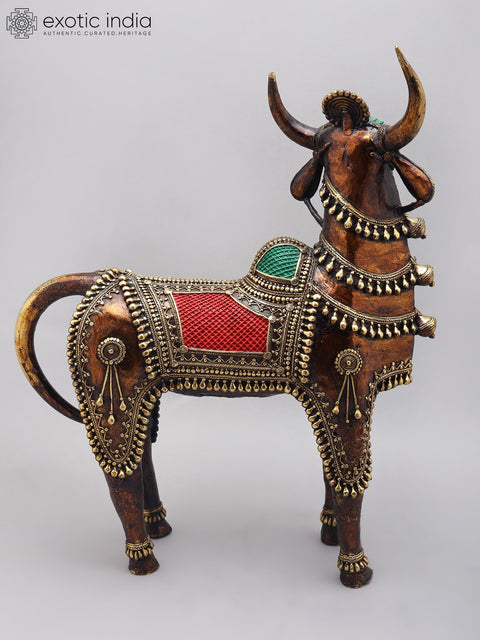 21" Tribal Nandi - Vahana of Lord Shiva | Dhokra Art Brass Statue