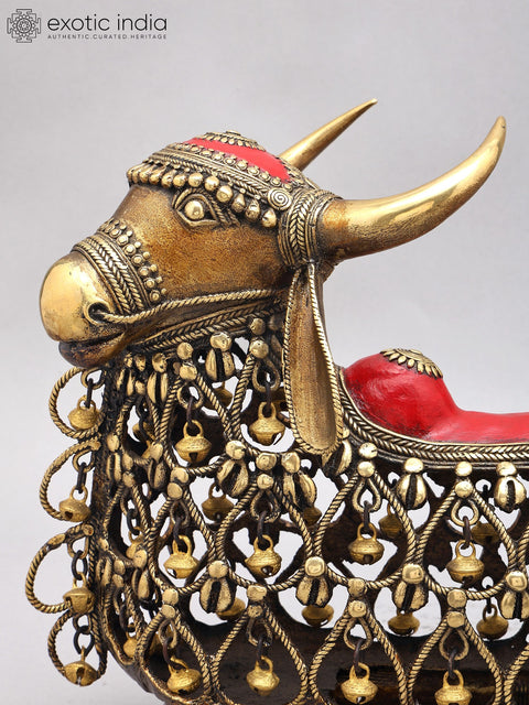18" Dhokra Art Nandi Statue | Vahana of Lord Shiva