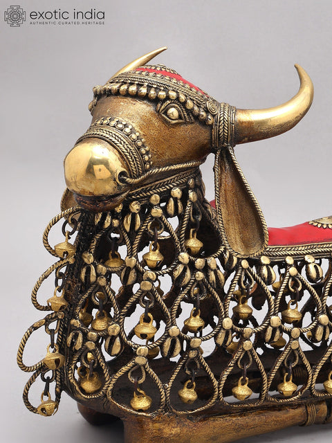 18" Dhokra Art Nandi Statue | Vahana of Lord Shiva