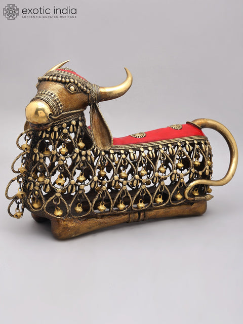 18" Dhokra Art Nandi Statue | Vahana of Lord Shiva