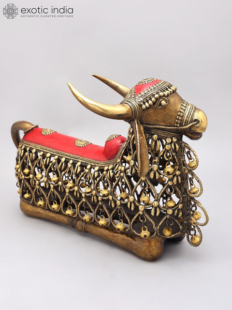 18" Dhokra Art Nandi Statue | Vahana of Lord Shiva