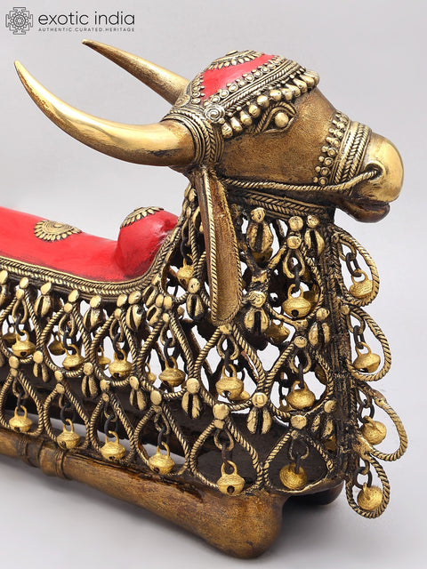 18" Dhokra Art Nandi Statue | Vahana of Lord Shiva