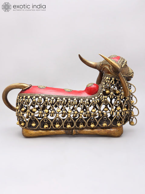 18" Dhokra Art Nandi Statue | Vahana of Lord Shiva