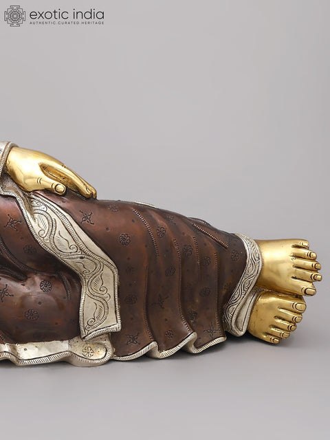 29" Brass Mahaparinirvana Buddha | Brass Statue