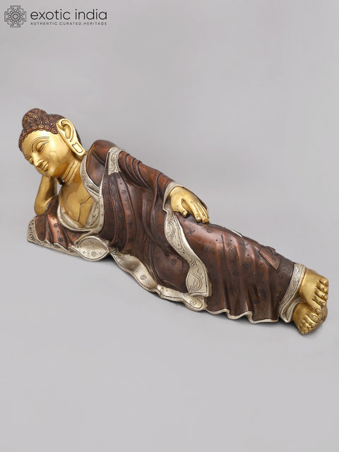 29" Brass Mahaparinirvana Buddha | Brass Statue